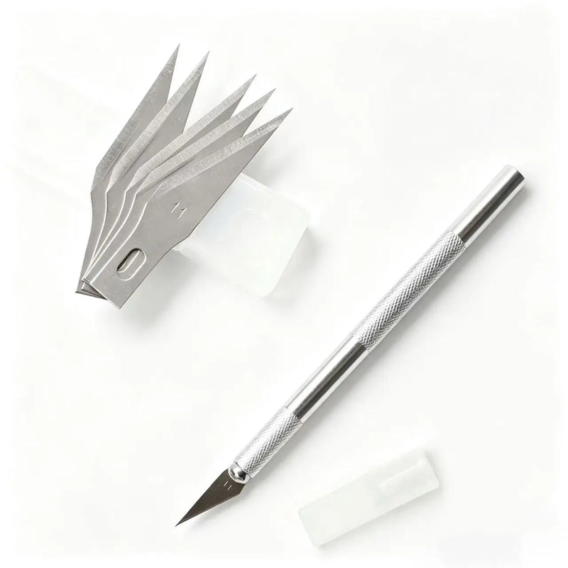 Engraving Non-Slip Metal Knife Kit + 40/5pcs #11 Blades Cutter Craft Knives for Mobile Phone PCB Repair Hand Tools