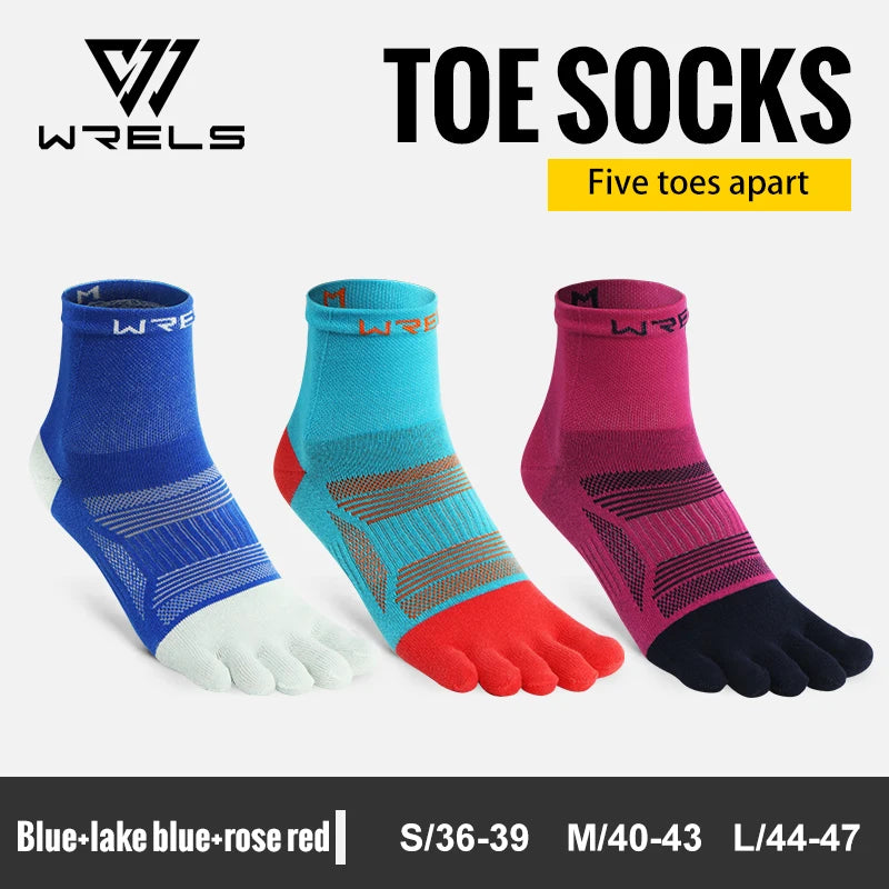 WRELS Toe Socks for Men and Women Athletic Hiking Toe Socks Soft Comfortable and Moisture Wicking Quick-Dry Five Toe Socks