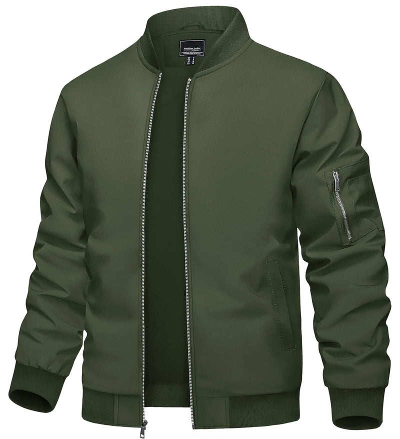 TACVASEN Men's Lightweight Windbreaker Bike Jacket Spring Autumn Casual Zip Up Coat With Pockets Fashion Streetwear Outerwear