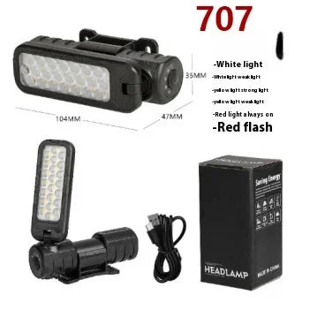 ចង្កៀងមុខ LED អាចសាកបាន ចង្កៀងមុខភ្លឺខ្លាំង មាន 6 របៀប ចង្កៀងមុខការពារទឹក ពិលសម្រាប់បោះតង់