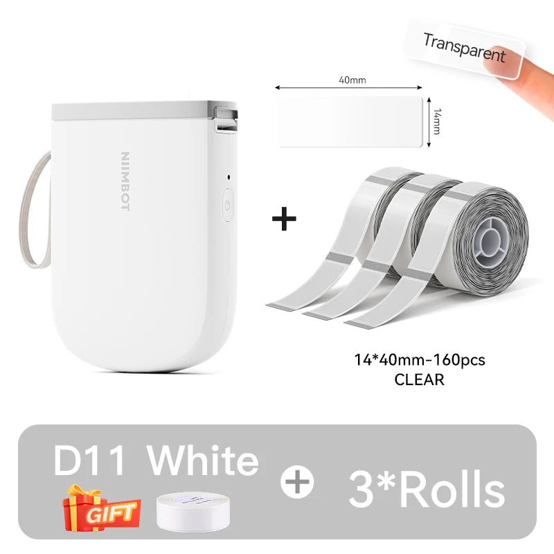 NIIMBOT D11 New Version Label Printer Mini Portable 300DPI Bluetooth Wireless Label Maker Name Tag Kitchen Sticker PrintingMaker