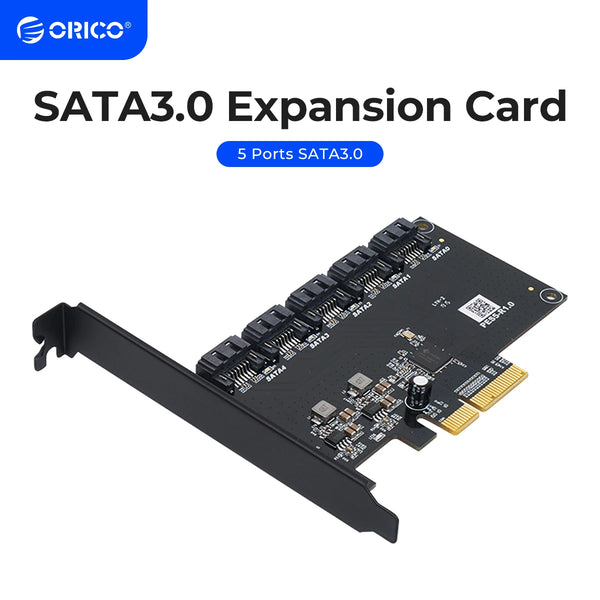 ORICO PCI-E to 5-Port SATA3.0 Expansion Card PCI-E X4 Slot Support 6Gbps PCI-E to SATA Adapter HUB