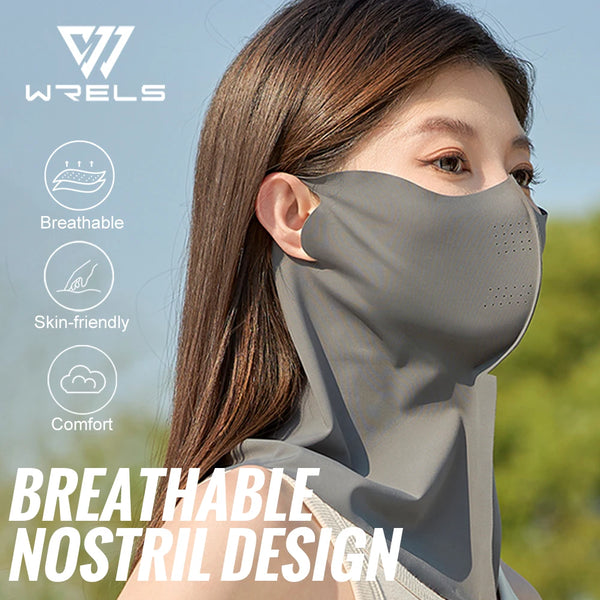 WRELS Sunscreen Mask Summer UPF 50+ Breathable UV Protection Traceless Face Protection Sun Mask Face Cover with Ear Loops Scarf