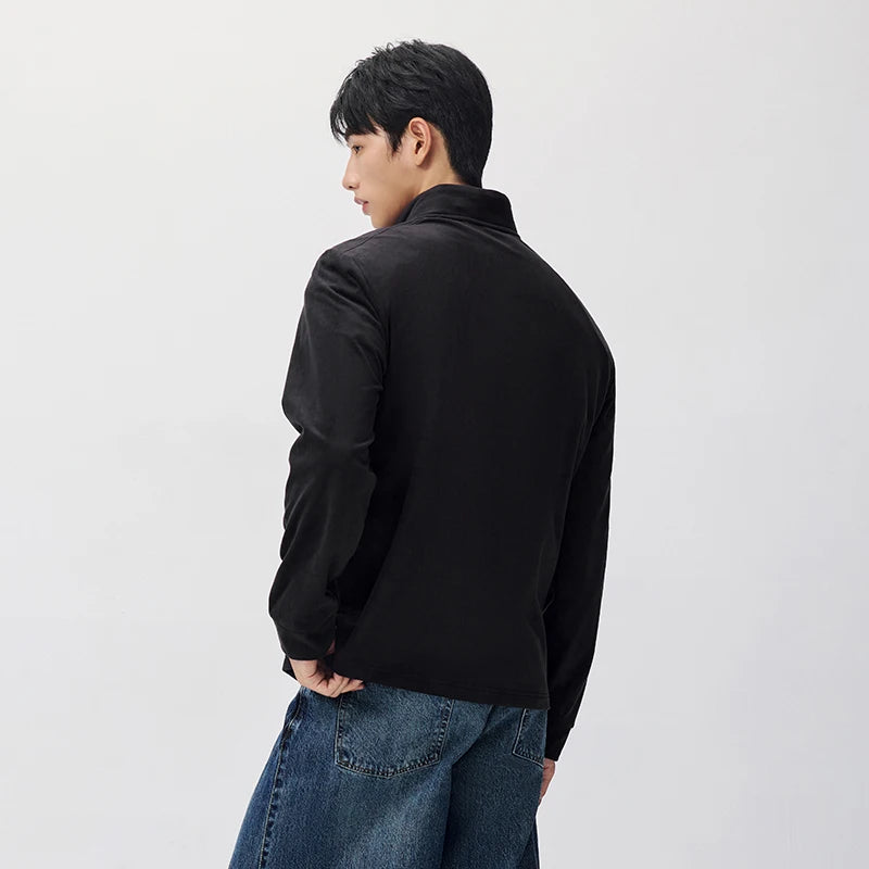 អាវយឺតប៉ាក់ Semir សម្រាប់បុរស ទម្ងន់ស្រាល ធ្វើពីរោមចៀមប៉ូល ពាក់កណ្ដាលអាវ 2026 ថ្មីសម្រាប់ពាក់ប្រចាំថ្ងៃ រដូវរងា រចនាប័ទ្មធម្មតា សម្រាប់អាកាសធាតុត្រជាក់