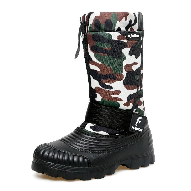 Men's high-top casual snow boots winter light warm velvet cotton boots soft sole non-slip comfort outdoor fashion walking boots