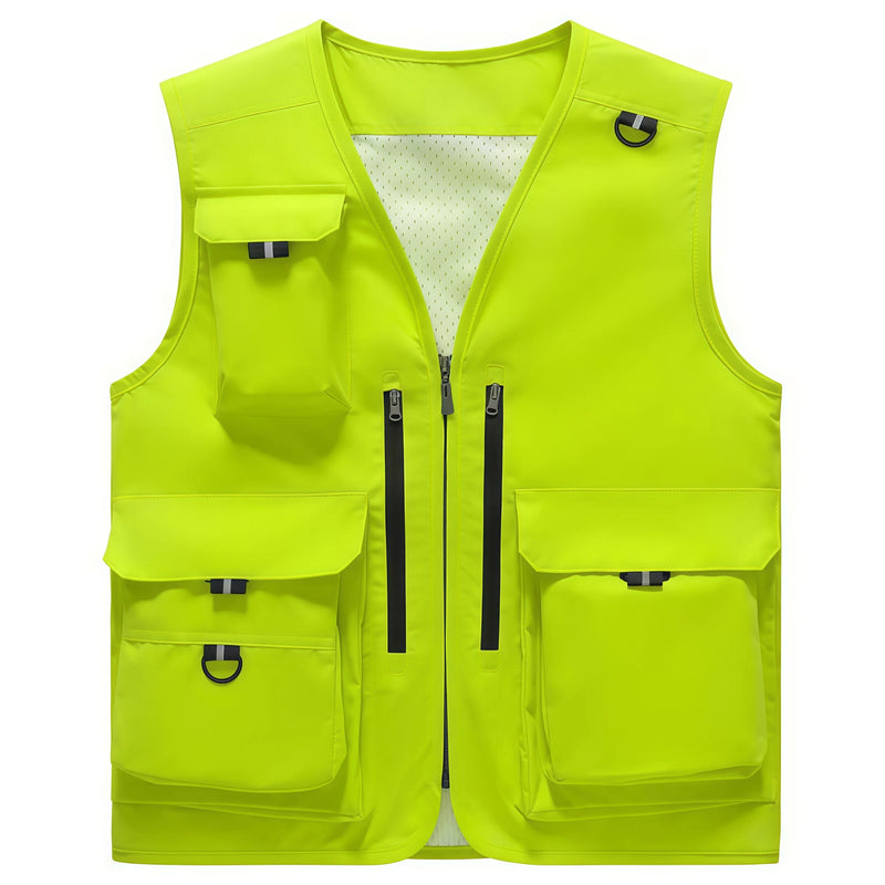 Multi-pocket high-end  Work and leisure vest 12 Fashion colors Summer outdoor fishing lightweight vest  custom logo printed