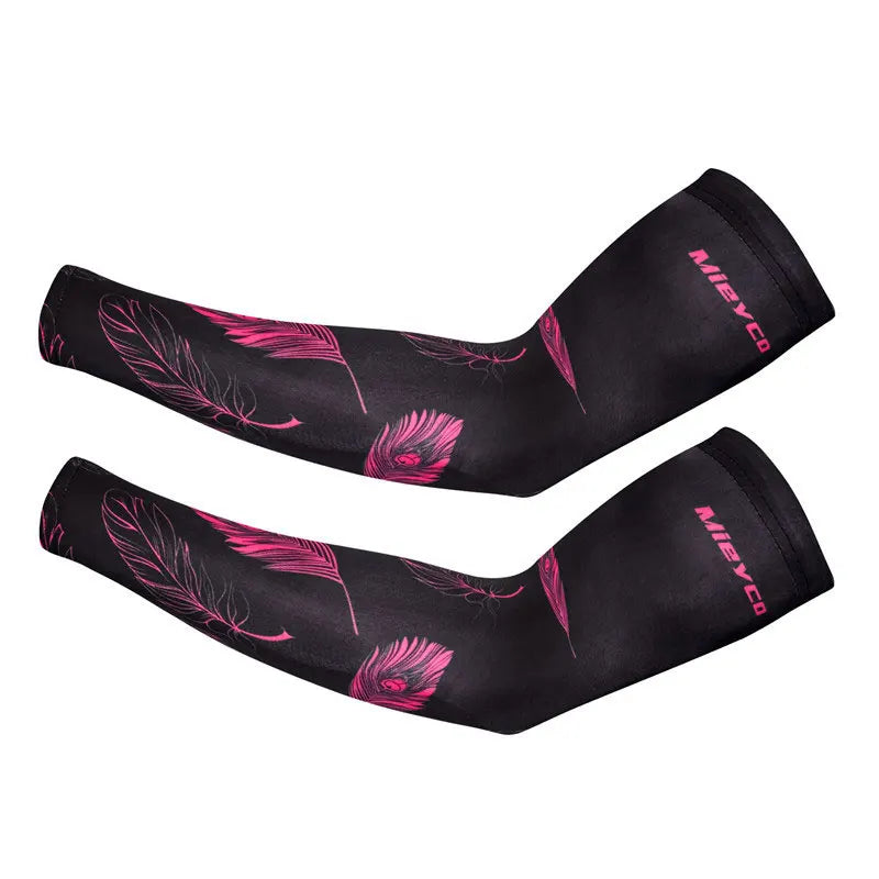 Mieyco Ice Fabric Arm Sleeves UV Protection Breathable Quick Dry Cooling Sun Protection for Cycling Running Fitness Basketball