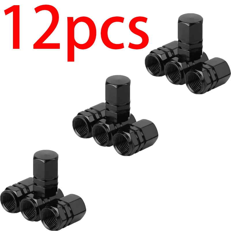 SEAMETAL 4/12Pcs Tire Valve Stem Caps Aluminum Alloy Nipple Wheel Caps for Car Motorcycle Bicycle Decorative Tires Accessories