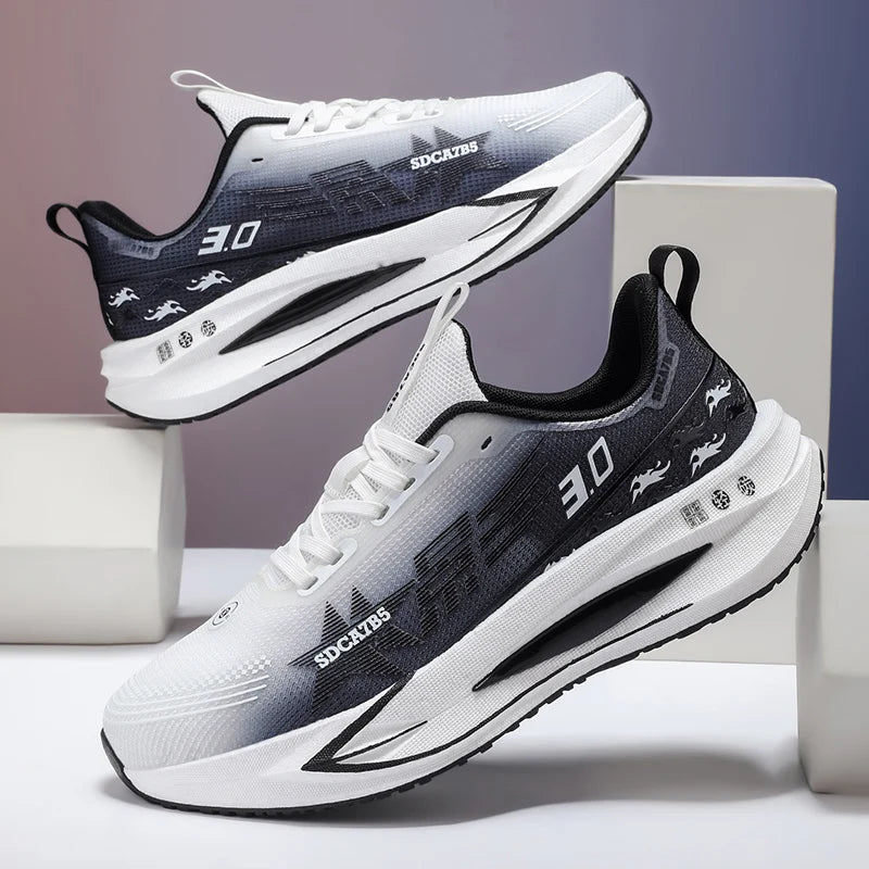 Mens Running Shoes 2025 New Mesh Breathable Daily Sports Trendy Lightweight Tennis Shoes Flat Comfortable Sneakers for Men