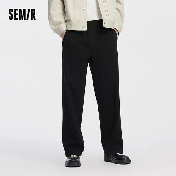 ខោបុរស Semir រលុងត្រង់មានខ្សែចង ប៉ាក់ទន់ ស្ទីលធម្មតា ខោរដូវស្លឹកឈើជ្រុះ ស្លៀកប្រចាំថ្ងៃបែបទីក្រុង ឆ្នាំ២០២៦