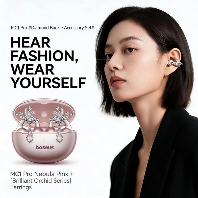 កាសស្តាប់ត្រចៀកឥតខ្សែ Baseus MC1 Pro កាសស្តាប់ត្រចៀកប៊្លូធូសបើកត្រចៀក IP67 ការពារទឹកជ្រាប ENC សំឡេងរំខាន កាសស្តាប់កីឡា លេងបានយូរ