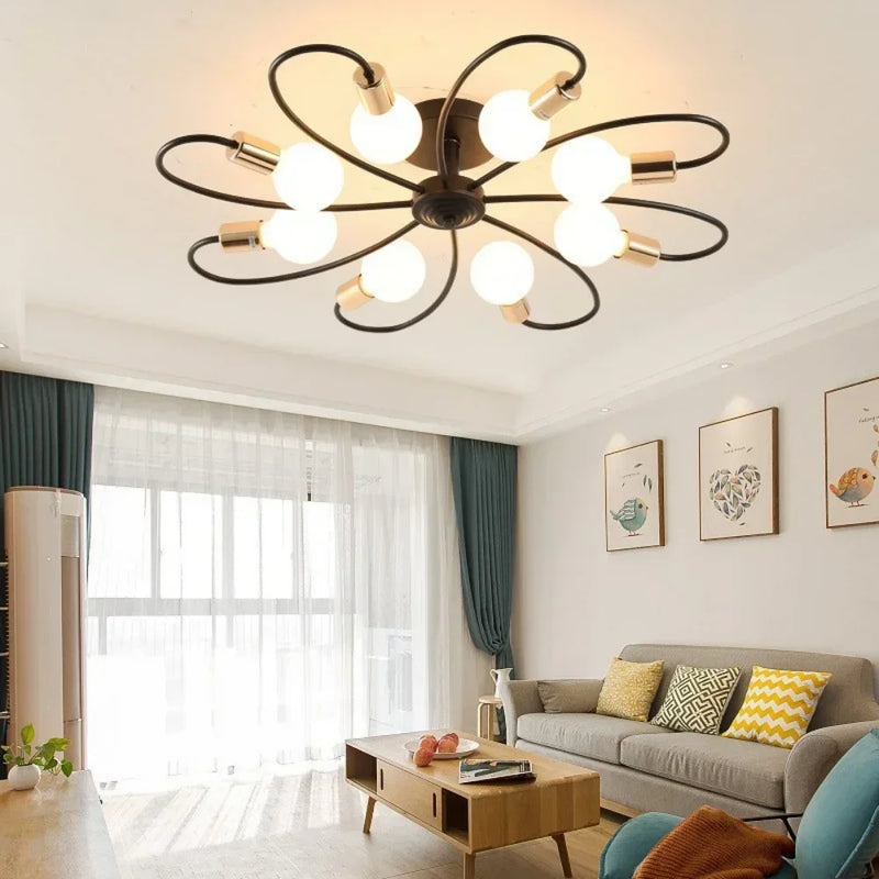 ចង្កៀង JOYINLED ដែកតូចបំផុត E27 3 ក្បាល ចង្កៀង LED បែបណ័រឌីក ចង្កៀងព្យួរ បន្ទប់ទទួលភ្ញៀវ បន្ទប់គេង បន្ទប់សិក្សា សណ្ឋាគារ ភោជនីយដ្ឋាន ចង្កៀង