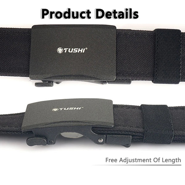TUSHI New Military Belt for Men Sturdy Nylon Metal Automatic Buckle Police Duty Belt Tactical Outdoor Girdle IPSC Accessories