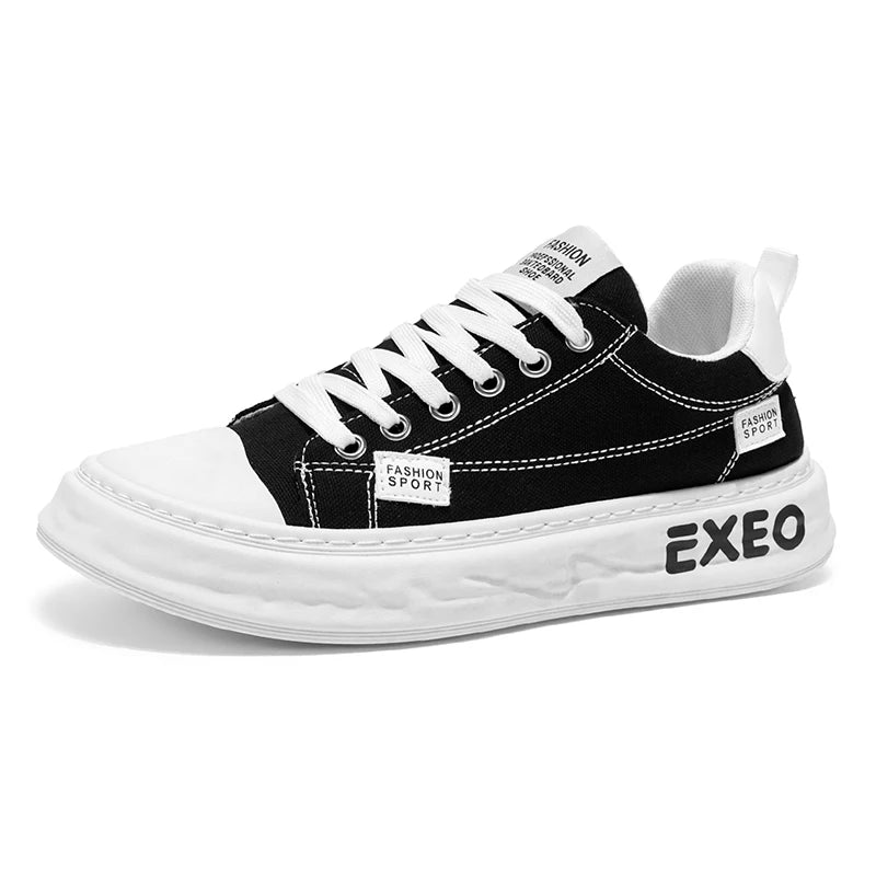 Men's casual canvas shoes four seasons new breathable light soft sole outdoor walking shoes fashion Thick sole sports board shoe