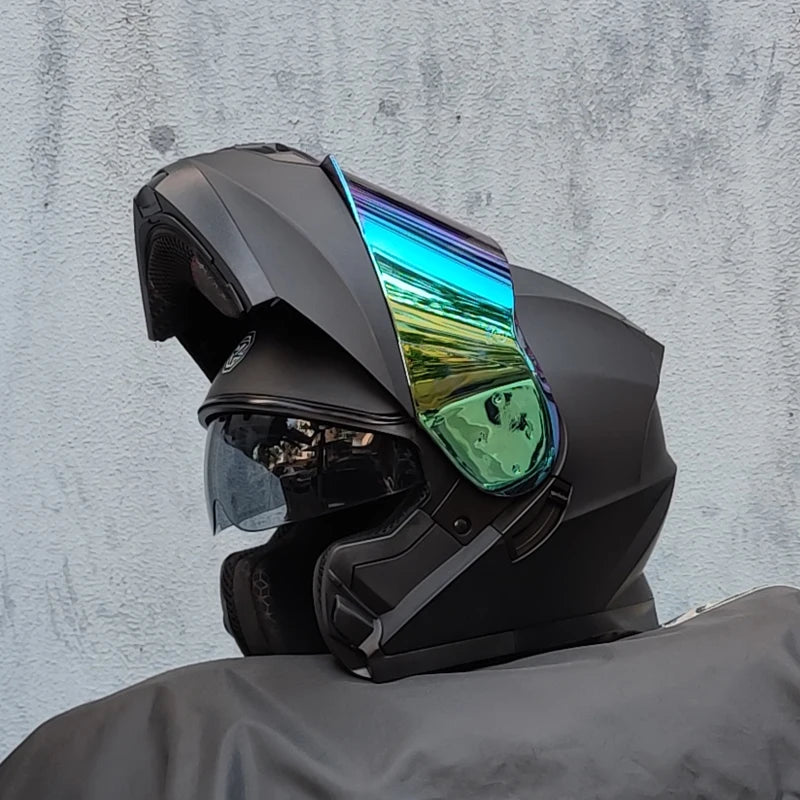 ORZ-162 motorcycle helmet, modular flipped full face helmet, long-distance off-road helmet with built-in sunshade