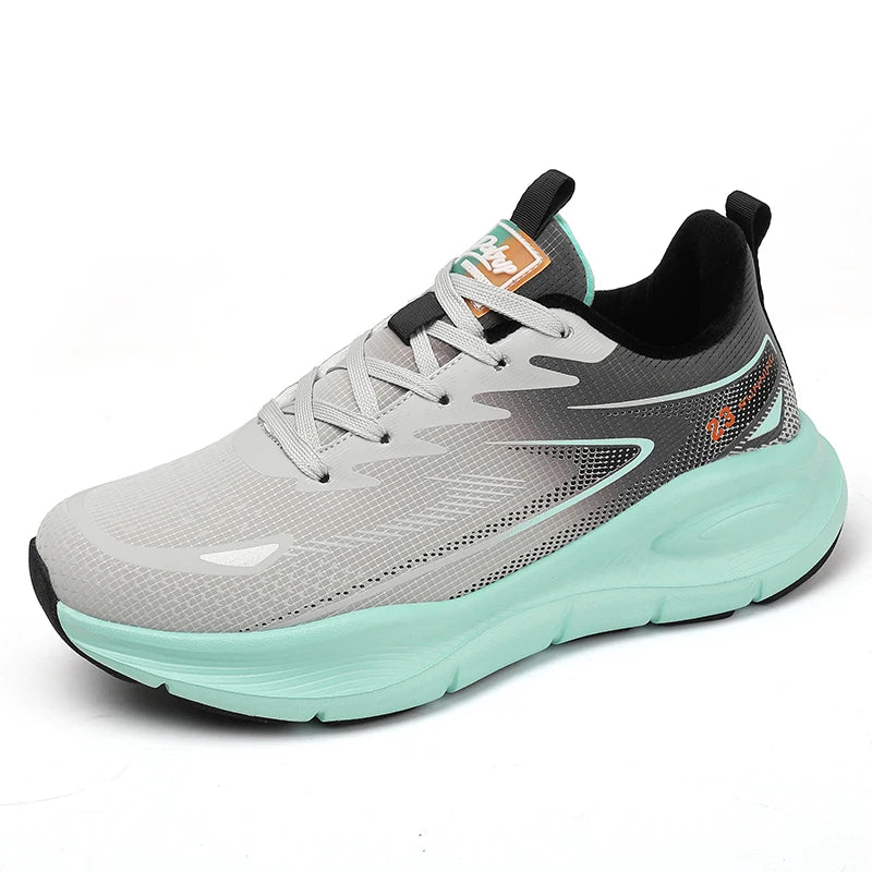 Mens Running Shoes 2025 New Mesh Breathable Comfortable Sports Shoes Trendy Casual Flat Lace-up Sneakers for Men