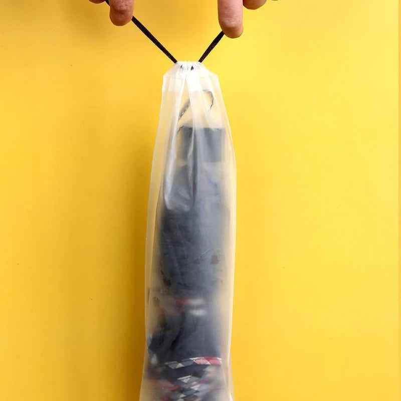 5/10/20pcsUmbrella Storage Bag with Drawstring Closure, Semi-Transparent Durable Plastic Travel Organizer , Umbrella storage bag