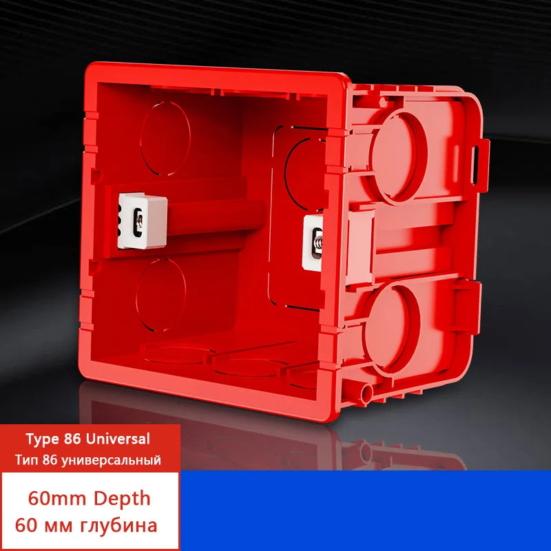 Depoguye Model 86 square recessed inner mounted plasterboard junction box Wall switch socket bottom box is suitable for EU UK