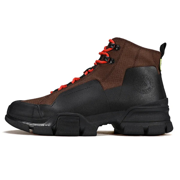 HUMTTO Breathable Boots for Men Genuine Leather Hiking Shoes Non-slip Trekking Men's Sports Shoes Winter Outdoor Safety Sneakers