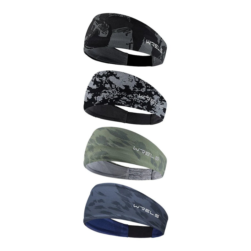 WRELS Sports Headband Sweatband Elastic Absorbent Sweat Moisture Wicking Hairband Athletic Hairband Non Slip Elastic Sweat Band