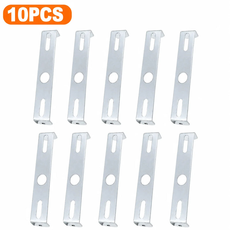 JOYINLED 10PCS 95mm បន្ទះដែកតង្កៀបម៉ោនភ្លើងពិដានជាមួយវីសសម្រាប់គ្រឿងបន្លាស់ភ្លើងបំភ្លឺជំនួសចង្កៀង