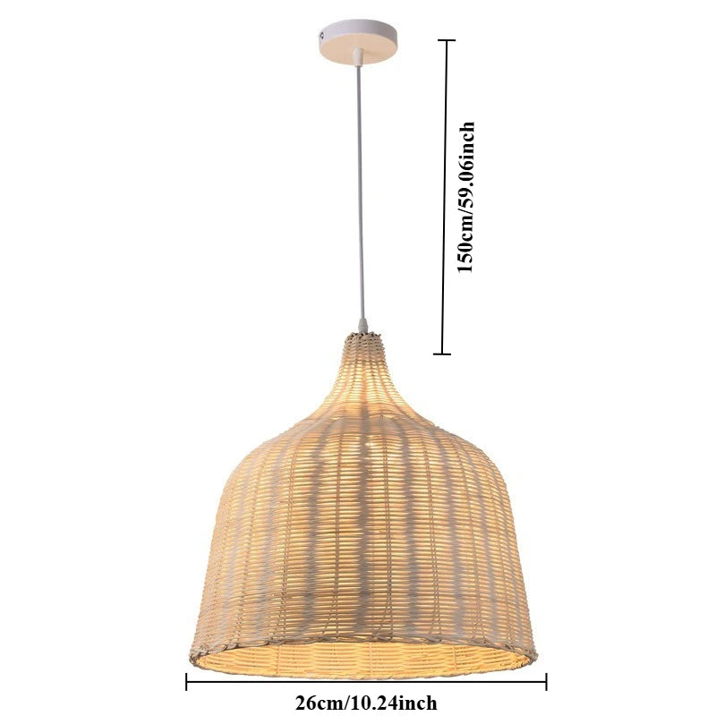 JOYINLED Woven Pendant Light Kitchen 26/35CM Handmade Ceiling Lighting Chandelier, Large Hanging Lampshade Fixture Home Decor
