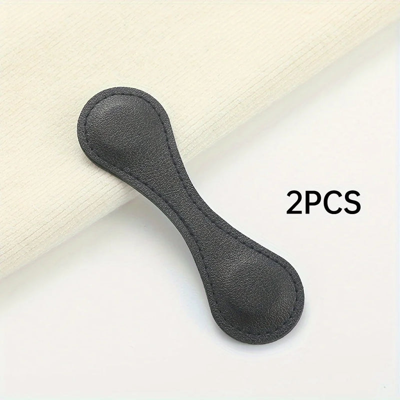 2pcs No-Sew Magnetic PU Leather Clips.Fix Cuffs,Trouser Legs,Scarves,Strong Magnetic Hold,No Damage Removable Buckles.