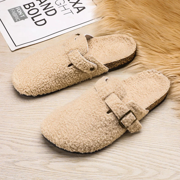 Couples Plush Slippers Autumn and Winter Non-Slip Comfort Unisex Casual Cotton Slippers Fashion Men's Outdoor Walking Slippers