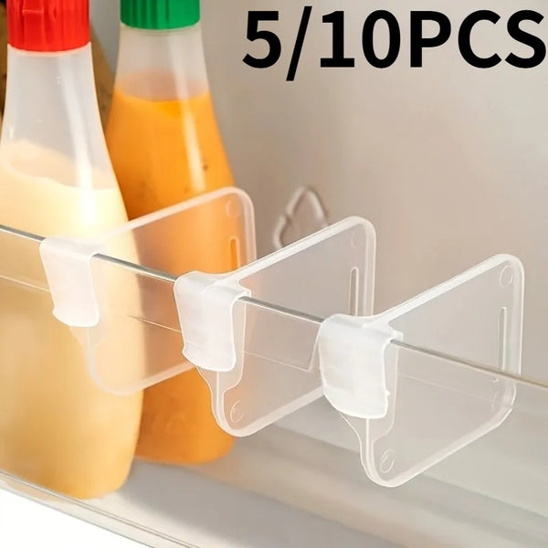 5/10pcs Adjustable Refrigerator Dividers - Multifunctional Clip-On Storage Organizers for Fridge Organization, Shelf Dividers