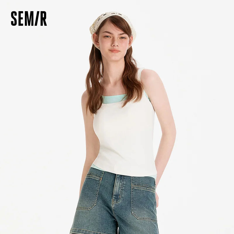 Semir Womens Tank Top 2026 Cool Feeling Slim U Neck With Padded Slim Fit Basic Casual Soft