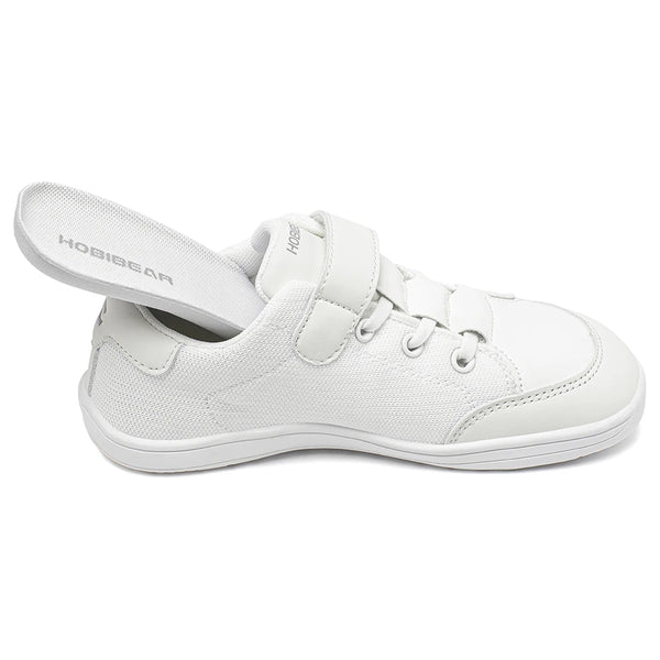 HOBIBEAR Kids Wide Toe Barefoot Shoes Boys Girls  Minimalist Sneakers Lightweight Hook Loop Mesh Artificial Leather Shoes