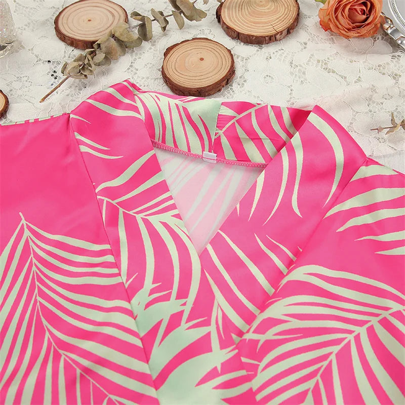 Fashion New Printing Women's Pajamas Set Silk Satin Sleepwear Female Long Sleeve Home Clothes Versatile Casual Pijama Mujer
