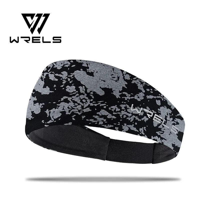 WRELS Sports Headband Sweat Wicking Quick Dry Sweatband Reflective Hair Band High Elastic Durable Men Women Running Headband
