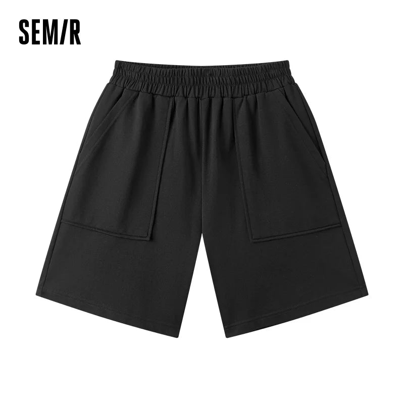 Semir Women Pants Home Wear Cotton High Waist Elastic Large Pocket Loose Casual Top 2026 Summer Wear