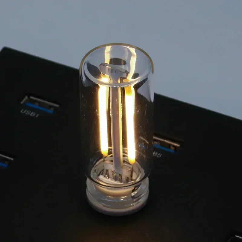 USB Touch Control LED Night Light Portable Lighting Incandescent Lamp Atmosphere Filament Light Bulb Car Bedroom Decoration