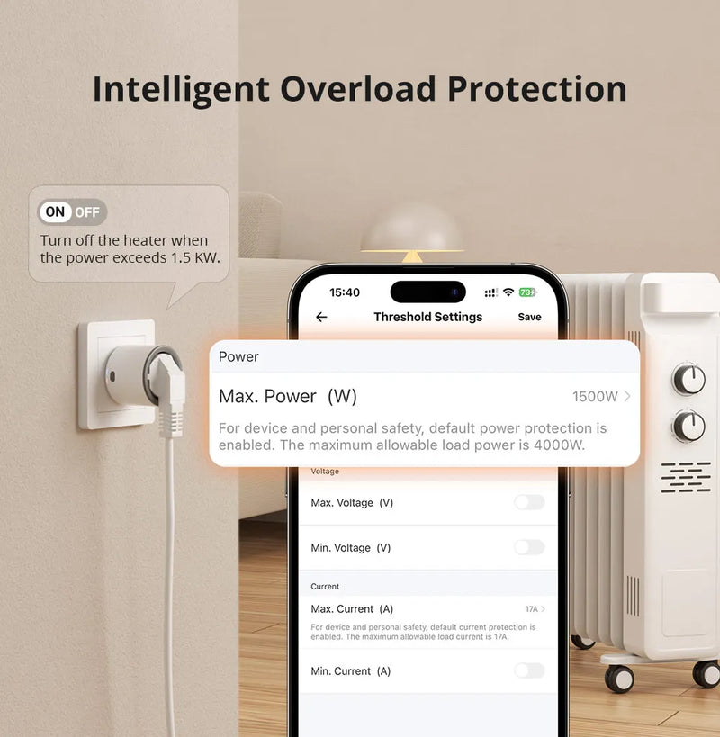 SONOFF S60ZB EU/UK iPlug Zigbee Smart Plug ZIgbee Router Device Overload Protection ENergy Monitoring Timer Control via Alexa
