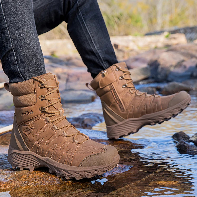Men's High-Top Jungle Cross-Country Tactical Training Boots Four Season Breathable Anti-Slip Comfort Outdoor Hiking Combat Boots