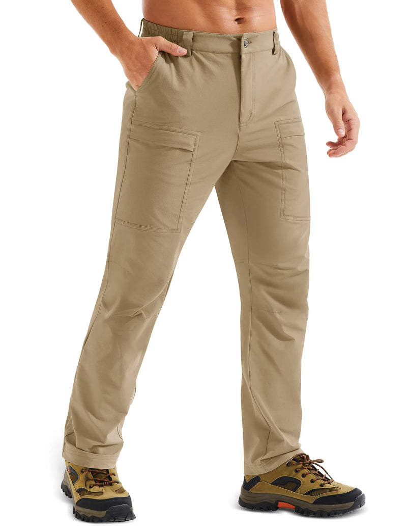 TACVASEN Men's Hiking Pants Lightweight Quick Dry 7 Pockets Travel Pants for Men Water Resistant Ripstop Work Fishing Cargo Pant