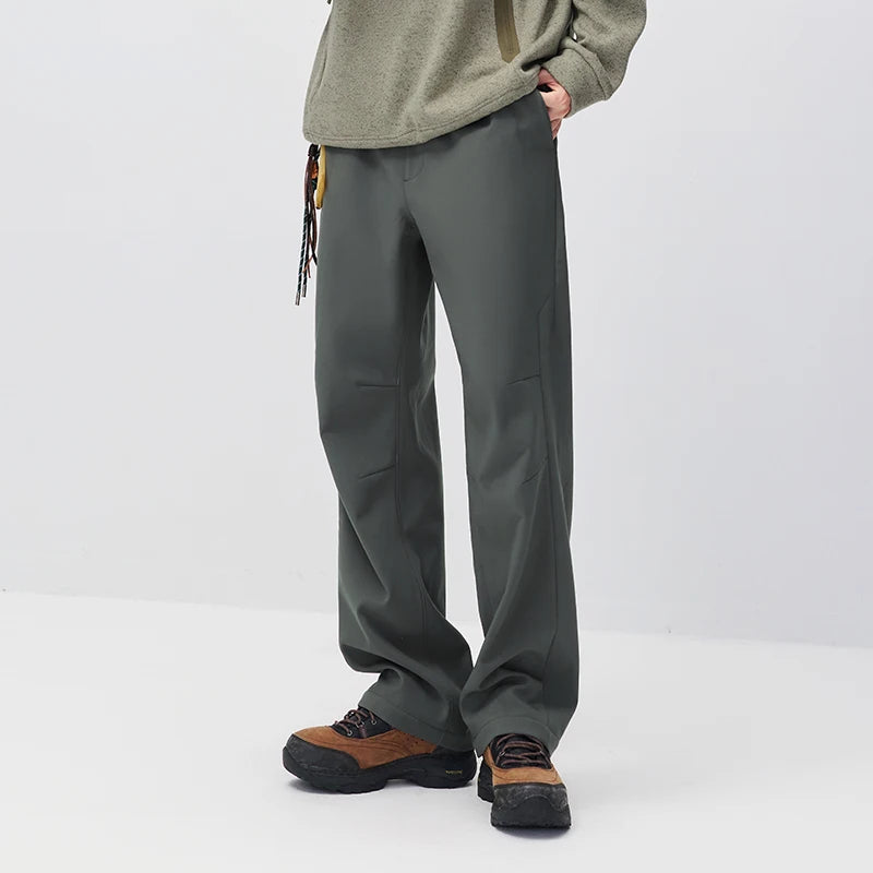 Semir Men Casual Pants Thermal Warmth Water Repellent Panel Design Solid Color Regular Fit Straight Leg 2026 New