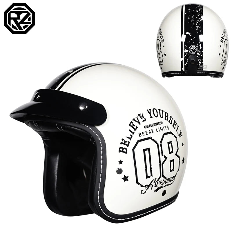Vintage Motorcycle Helmet Open Face Retro 3/4 Half Helmet Moto Casque Casco Motocicleta Capacete Motocross Para