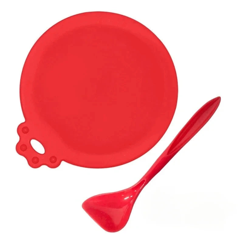 1set Reusable Silicone Pet Can Lid & Spoon Set, Universal Silicone Food Covers Fit Most Dog Cat Cans, Pet Supplies.