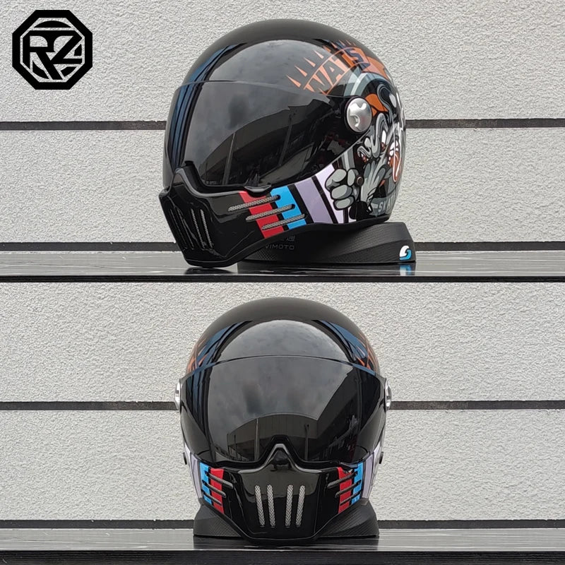 Retro motorcycle helmet ABS Light cruiser full coverage helmet for men and women DOT approved