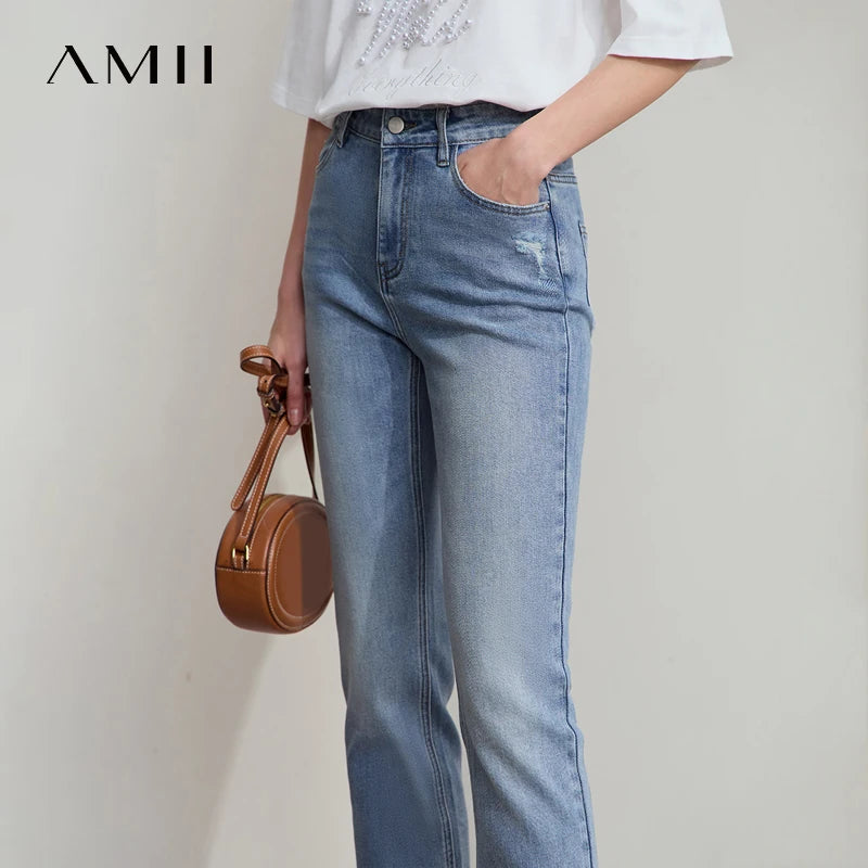 ខោខូវប៊យ Amii ថ្មីសម្រាប់រដូវក្តៅ ខោខូវប៊យវែងសម្រាប់នារី ខោខូវប៊យស្តើង ខោខូវប៊យស្តើង 12552004