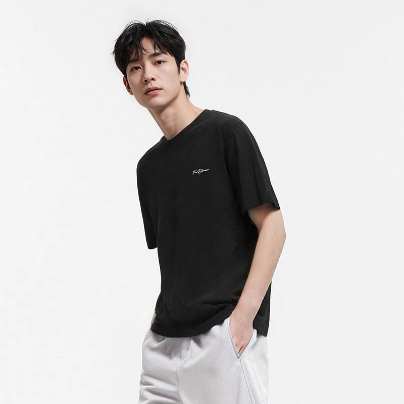 Semir Men Tshirt 2026 Summer New Letter Print Cool Feeling Loose Crew Neck Comfortable Daily Wear Casual Tops