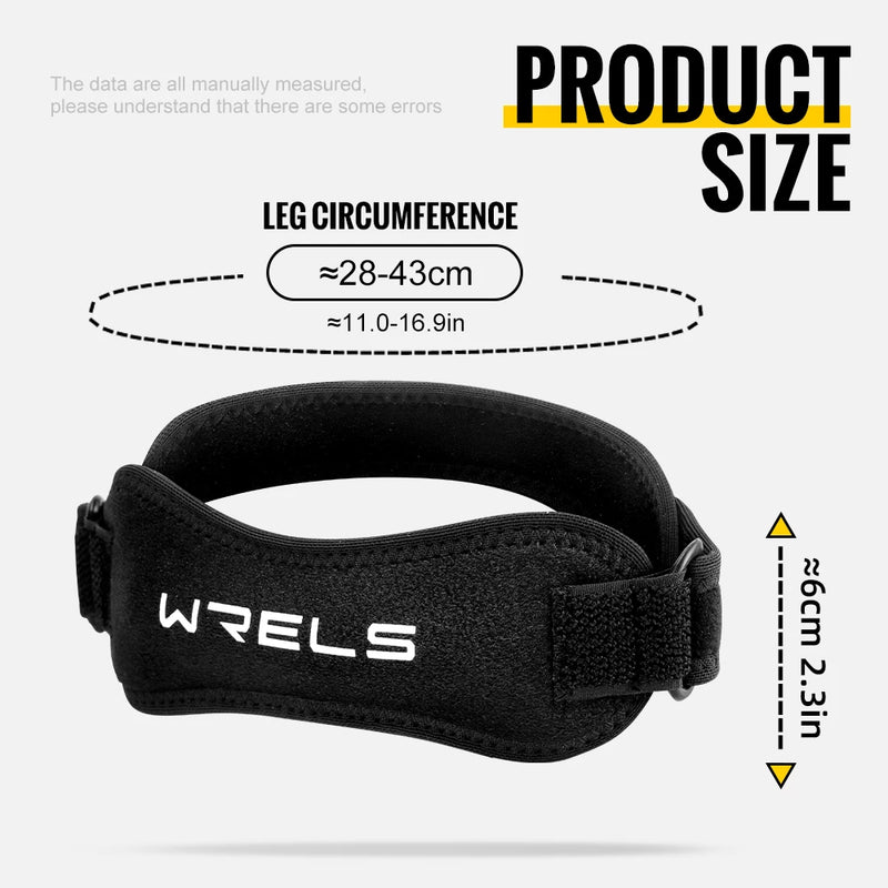 WRELS Sports Patella Strap Knee Brace Support Professional Basketball Adjustable Compression Thick Patellar Tendon Support Strap