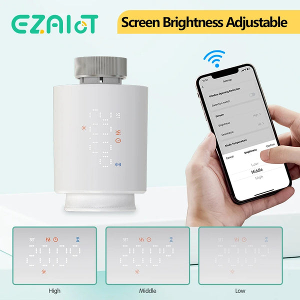 វ៉ាល់កម្តៅ TRV ឆ្លាតវៃ WiFi/ZigBee ឧបករណ៍បញ្ជាកម្តៅវិទ្យុសកម្ម Tuya ឧបករណ៍បញ្ជាដែលអាចសរសេរកម្មវិធីបាន Alexa Google Voice Control