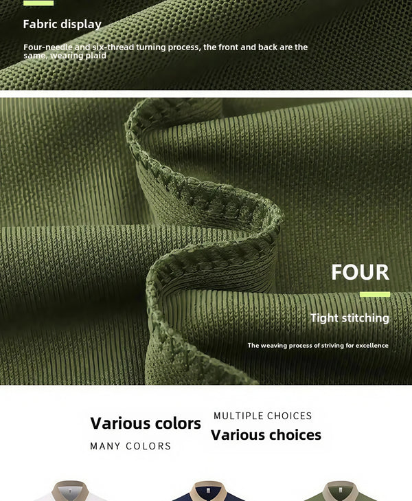 Men's Clothing T-Shirt Team Uniform Polo Shirt  Custom Logo Workwear Casual Summer Breathable  Pure Color High End