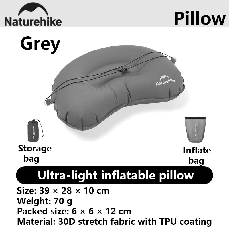 Naturehike 2026 New Good 70g Ultra-Lightweight TPU Portable Inflatable Pillow  for Outdoor Camping Picnics and Office Naps