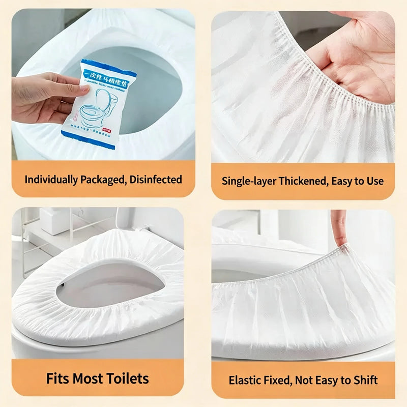 Disposable Toilet Cover, Independent Packaging, Thick Non-Woven Fabric, Portable, Disposable Travel Toilet Seat, Hotel Specific