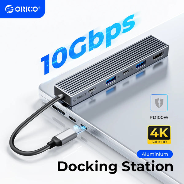 ORICO 10Gbps 4K60Hz USB HUB Type C Docking Station HDMI-compatible Splitter PD 100W Adapter for MacBook Pro Laptop Accessories